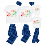 Family Matching Pajamas Exclusive Design Rainbow Believe Gray Pajamas Set