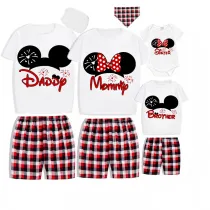 Family Matching Pajamas Exclusive Design Cartoon Mice White Pajamas Set