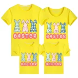 Family Matching Clothing Top Happy Easter Plaids Rabbits Family T-shirts