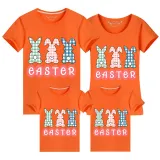 Family Matching Clothing Top Happy Easter Plaids Rabbits Family T-shirts