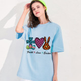Adult Unisex Top Happy Easter Faith Love Easter Slogan T-shirts