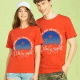 Adult Unisex Top Jesus The Stars Are Brightly Shining Oh Holy Night Slogan T-shirts