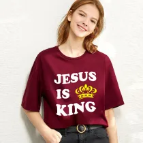 Adult Unisex Top Jesus Is King Slogan T-shirts