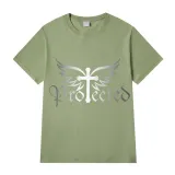Adult Unisex Top Jesus Protectes Wings Cross Slogan T-shirts