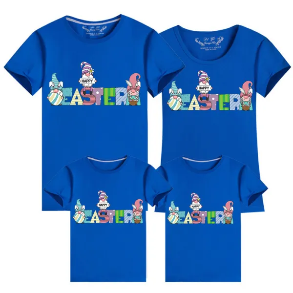 Family Matching Clothing Top Happy Easter Gnomies with Eggs Family T-shirts