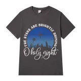 Adult Unisex Top Jesus The Stars Are Brightly Shining Oh Holy Night Slogan T-shirts