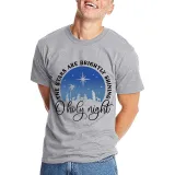 Adult Unisex Top Jesus The Stars Are Brightly Shining Oh Holy Night Slogan T-shirts