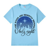 Adult Unisex Top Jesus The Stars Are Brightly Shining Oh Holy Night Slogan T-shirts
