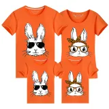 Family Matching Clothing Top Happy Easter Cool Rabbit With Glass Family T-shirts