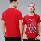 Adult Unisex Top Happy Easter No Bunny Loves Me Like Jesus T-shirts