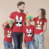 Family Matching Clothing Top Happy Easter Cool Rabbit With Glass Family T-shirts