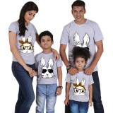 Family Matching Clothing Top Happy Easter Cool Rabbit With Glass Family T-shirts