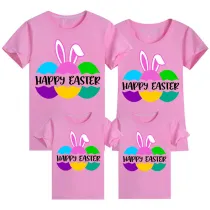 Family Matching Clothing Top Happy Easter Egg and Bunny Ears Family T-shirts