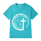 Adult Unisex Top Jesus Believe In The Miracle Clock T-shirts
