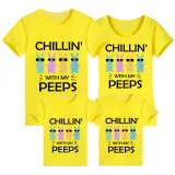 Family Matching Clothing Top Happy Easter Chillin With My Peeps Sunglass Bunny Family T-shirts