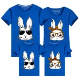 Family Matching Clothing Top Happy Easter Cool Rabbit With Glass Family T-shirts
