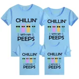Family Matching Clothing Top Happy Easter Chillin With My Peeps Sunglass Bunny Family T-shirts