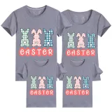 Family Matching Clothing Top Happy Easter Plaids Rabbits Family T-shirts