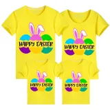 Family Matching Clothing Top Happy Easter Egg and Bunny Ears Family T-shirts