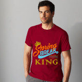 Adult Unisex Top For Students Spring Break Queen and King Slogan T-shirts