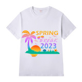 Adult Unisex Top For Students Spring Break 2023 Coconut Tree T-shirts