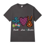 Adult Unisex Top Happy Easter Faith Love Easter Slogan T-shirts
