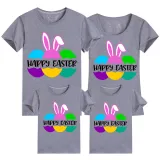 Family Matching Clothing Top Happy Easter Egg and Bunny Ears Family T-shirts