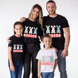 Family Matching Clothing Top Happy Easter Plaids Rabbits Family T-shirts