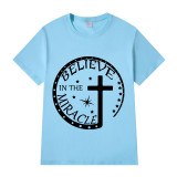 Adult Unisex Top Jesus Believe In The Miracle Clock T-shirts