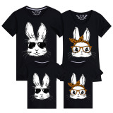 Family Matching Clothing Top Happy Easter Cool Rabbit With Glass Family T-shirts