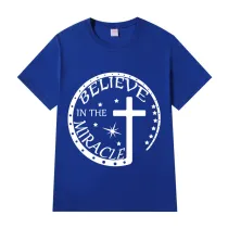 Adult Unisex Top Jesus Believe In The Miracle Clock T-shirts