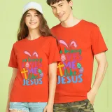 Adult Unisex Top Happy Easter No Bunny Loves Me Like Jesus T-shirts