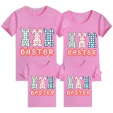 Family Matching Clothing Top Happy Easter Plaids Rabbits Family T-shirts