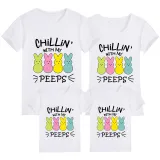 Family Matching Clothing Top Happy Easter Chillin With My Peeps Family T-shirts