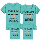 Family Matching Clothing Top Happy Easter Chillin With My Peeps Sunglass Bunny Family T-shirts