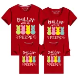 Family Matching Clothing Top Happy Easter Chillin With My Peeps Family T-shirts