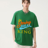 Adult Unisex Top For Students Spring Break Queen and King Slogan T-shirts