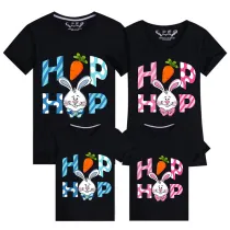 Family Matching Clothing Top Happy Easter Hop Bunny Family T-shirts