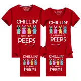 Family Matching Clothing Top Happy Easter Chillin With My Peeps Sunglass Bunny Family T-shirts
