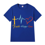 Adult Unisex Top Jesus Faith Hope Love Heart T-shirts
