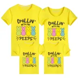 Family Matching Clothing Top Happy Easter Chillin With My Peeps Family T-shirts
