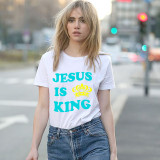 Adult Unisex Top Jesus Is King Slogan T-shirts