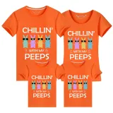 Family Matching Clothing Top Happy Easter Chillin With My Peeps Sunglass Bunny Family T-shirts