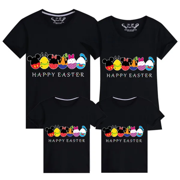 Family Matching Clothing Top Happy Easter Cartoon Mouse Friends Family T-shirts