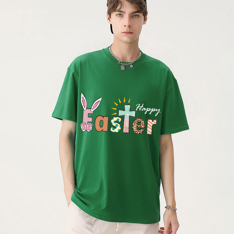 Adult Unisex Top Happy Easter Cross T-shirts