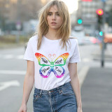 Adult Unisex Top Jesus Faith Hope Peace Love Rainbow Butterfly T-shirts