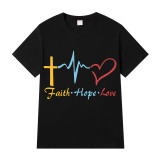 Adult Unisex Top Jesus Faith Hope Love Heart T-shirts