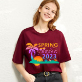 Adult Unisex Top For Students Spring Break 2023 Coconut Tree T-shirts