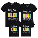 Family Matching Clothing Top Happy Easter Chillin With My Peeps Family T-shirts