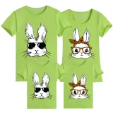 Family Matching Clothing Top Happy Easter Cool Rabbit With Glass Family T-shirts